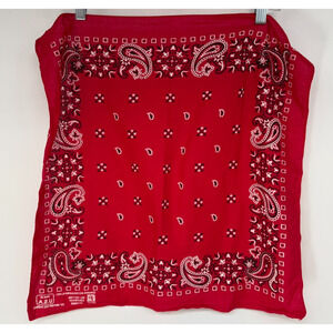 VTG Made in USA By Paris Accessories 20'"x20" Red Paisley 100% Cotton Bandana
